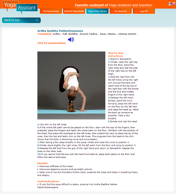 Yoga pose library.